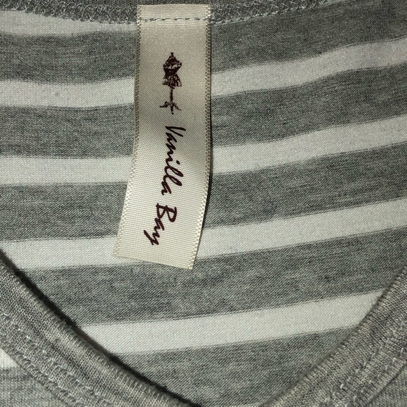 Vanilla Bay • Gray| White Striped Short Sleeve Pocket Dress - Picture 3 of 14